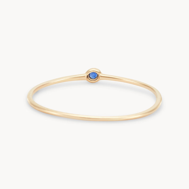 new bezel set serendipity blue sapphire ring - 10k yellow gold, precious gems