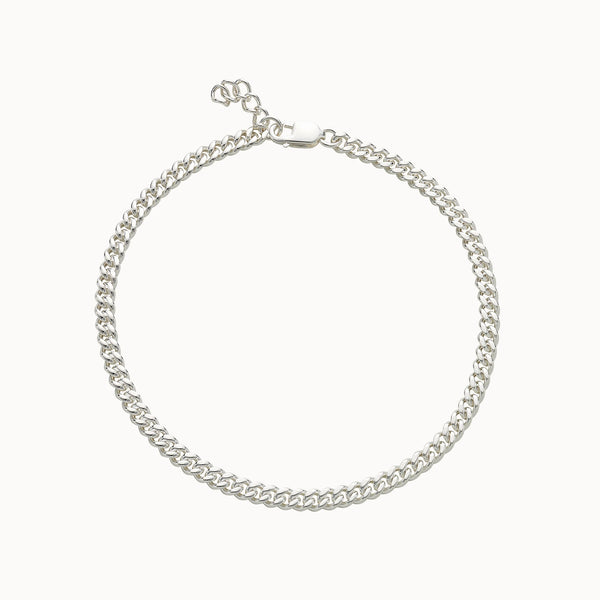 curb silver bracelet - sterling silver