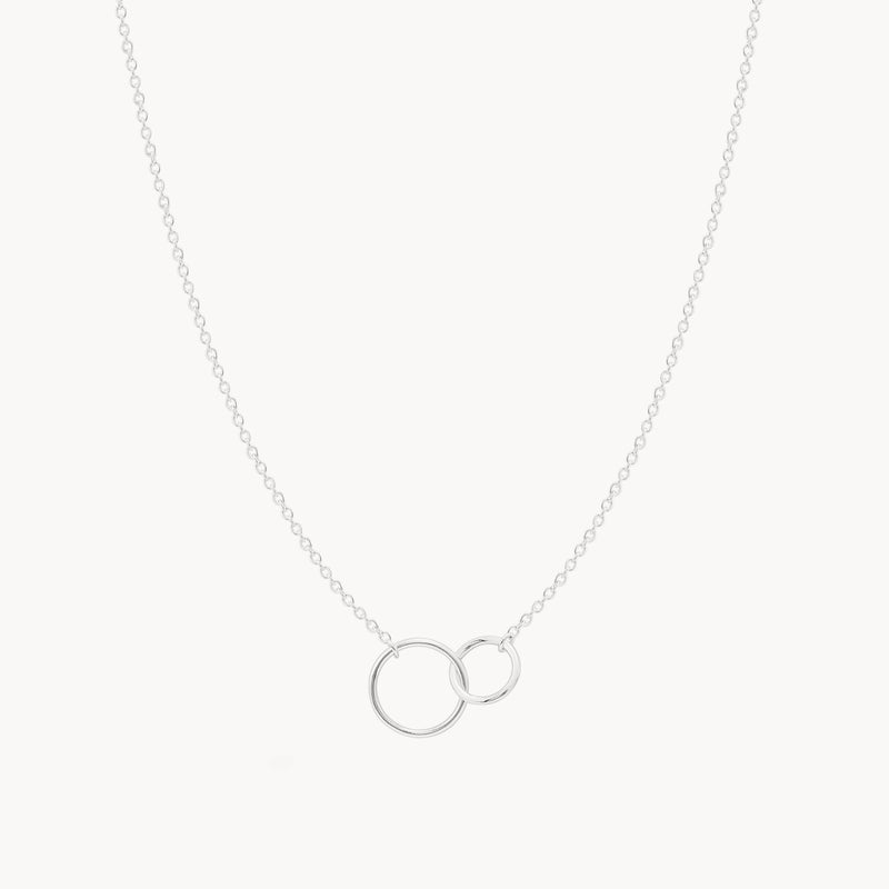 two circle necklace - sterling silver