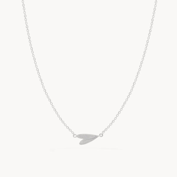 sideways heart necklace - sterling silver
