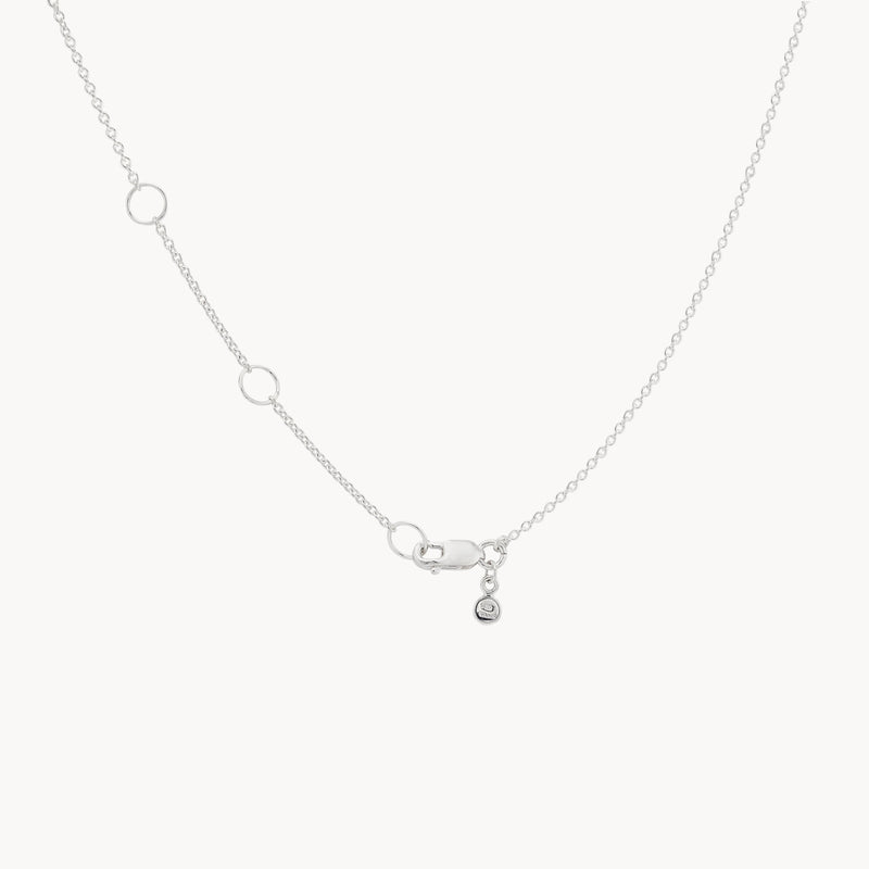 Very Tiny Solitaire Necklace - Sterling Silver, White Sapphire
