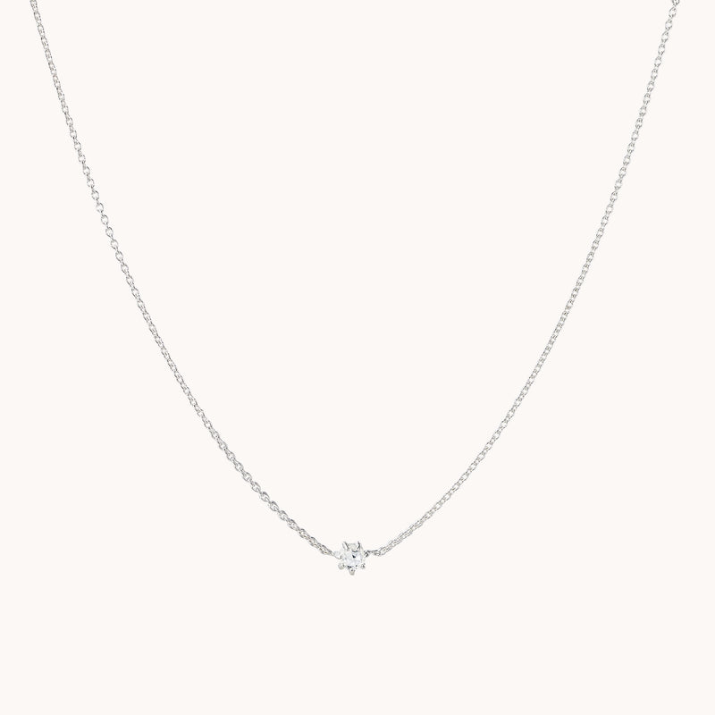 supernova white sapphire necklace silver- sterling silver