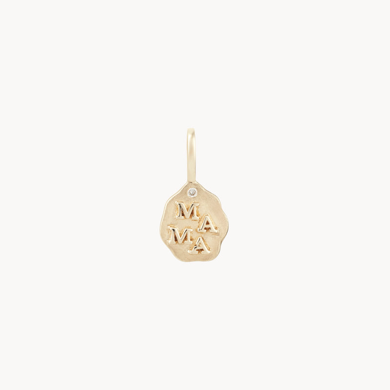 the mama necklace trio - 10k yellow gold, necklace and charms