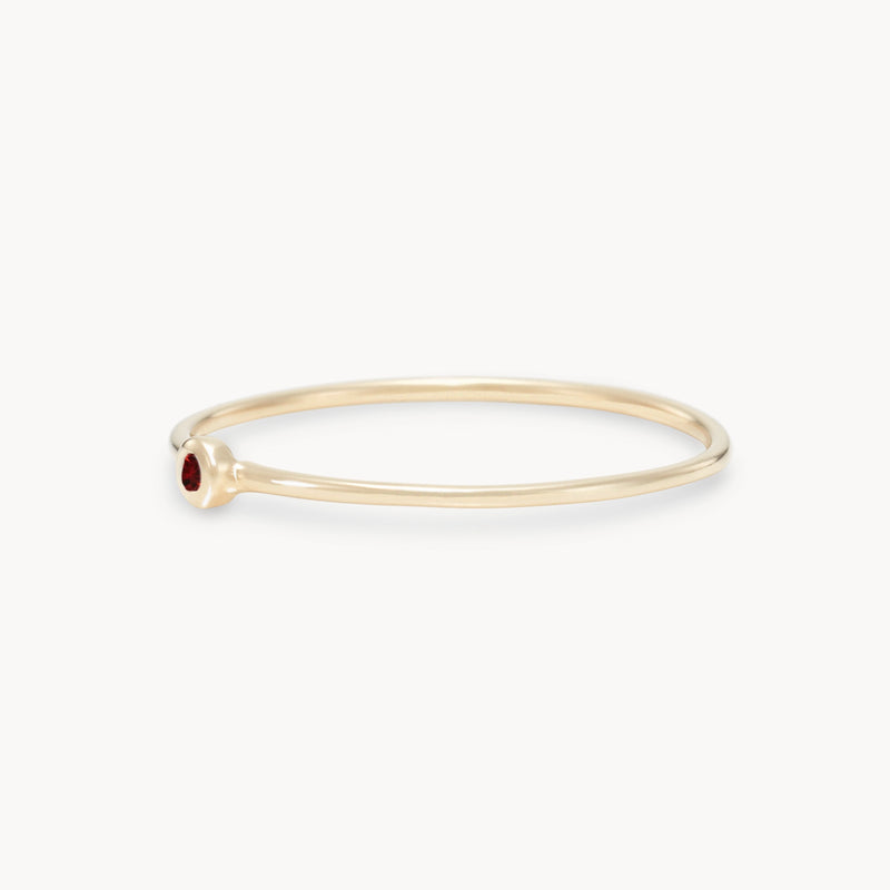 serendipity january birthstone stacking ring - 10k yellow gold, garnet gemstone
