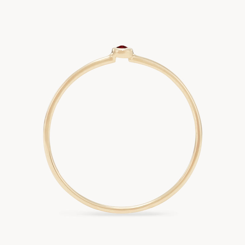 serendipity january birthstone stacking ring - 10k yellow gold, garnet gemstone