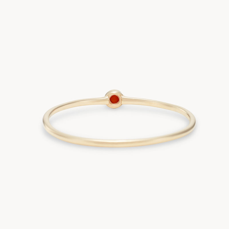 serendipity january birthstone stacking ring - 10k yellow gold, garnet gemstone