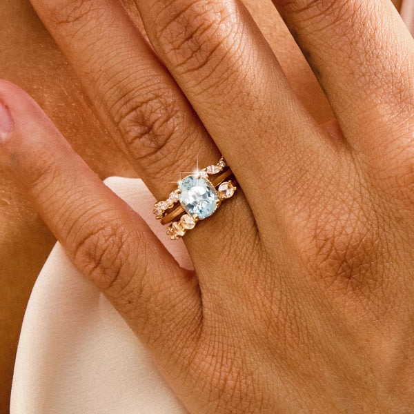 the pull of you one-of-a-kind ring - 14k yellow gold, oval sapphire