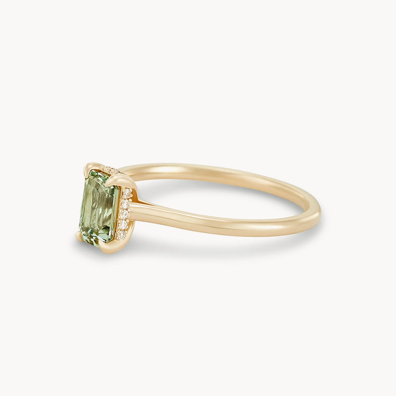 unnamed 7 one-of-a-kind ring - 14k yellow gold, green baguette sapphire