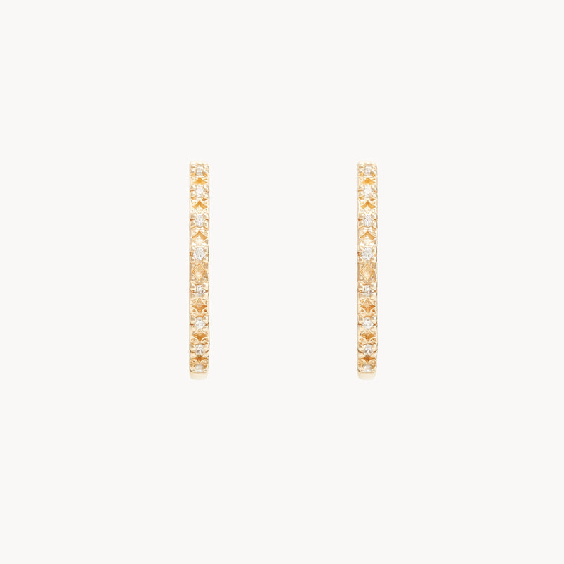 starlight diamond earring click hoop - 14k yellow gold, brilliant diamonds