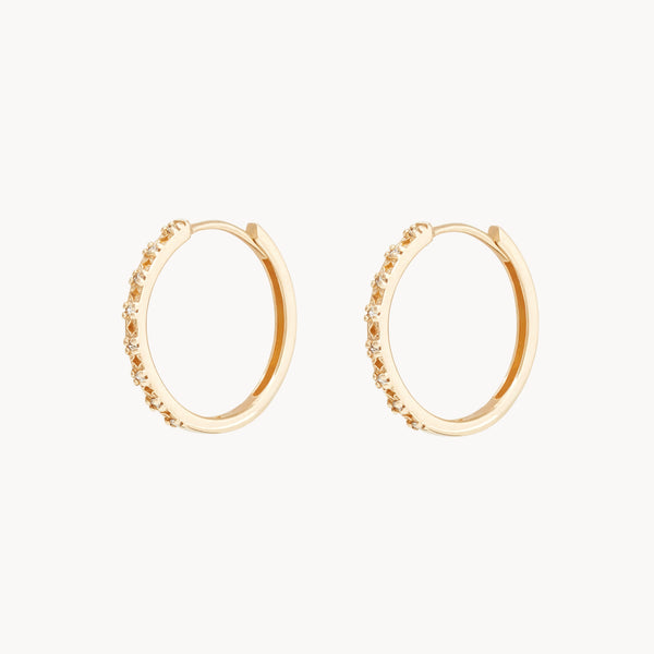 starlight diamond earring click hoop - 14k yellow gold, brilliant diamonds