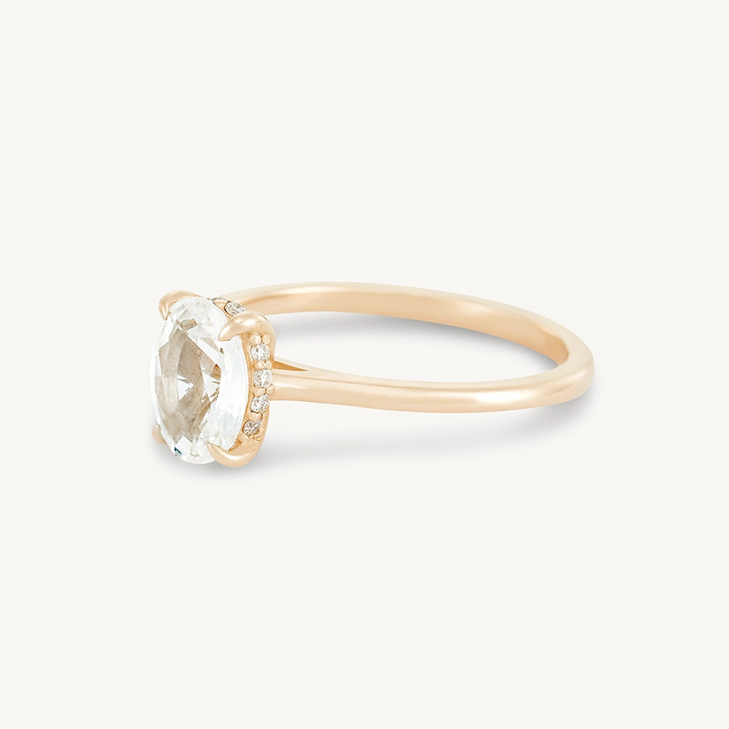 mon coeur oval white sapphire engagement ring