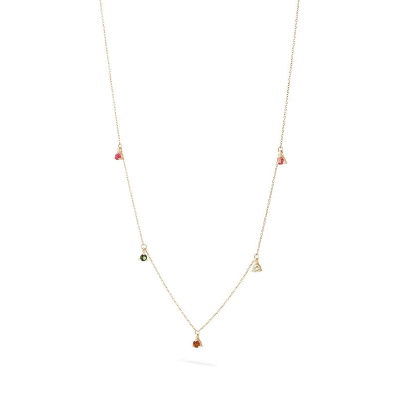 wildflower tourmaline petal necklace - 14k yellow gold, tourmaline