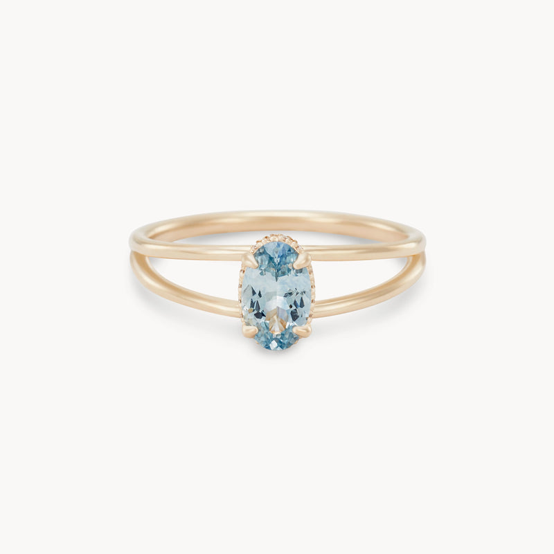 adore one-of-a-kind - 14k yellow gold, oval blue sapphire