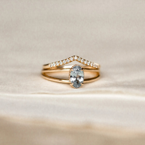 adore one-of-a-kind - 14k yellow gold, oval blue sapphire