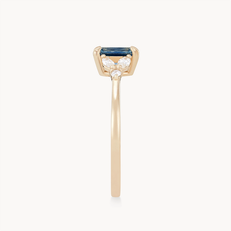 all of me one-of-a-kind - 14k yellow gold ring, glass blue sapphire