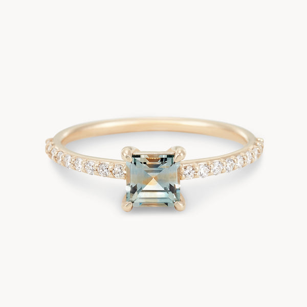 au coeur des bois one-of-a-kind ring - 14k yellow gold, asscher cut sapphire