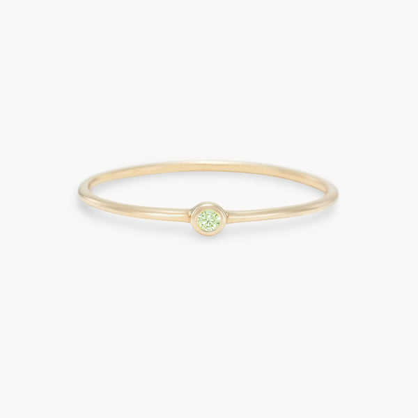 serendipity august birthstone stacking ring - 10k yellow gold, peridot gemstone