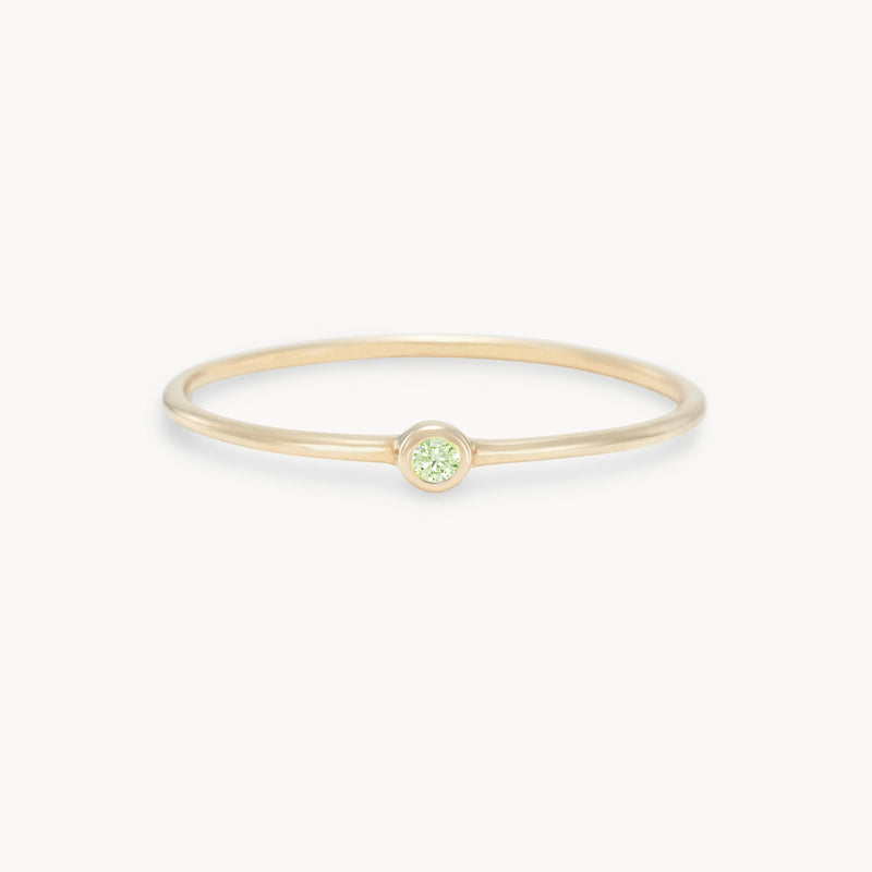 serendipity august birthstone stacking ring - 10k yellow gold, peridot gemstone