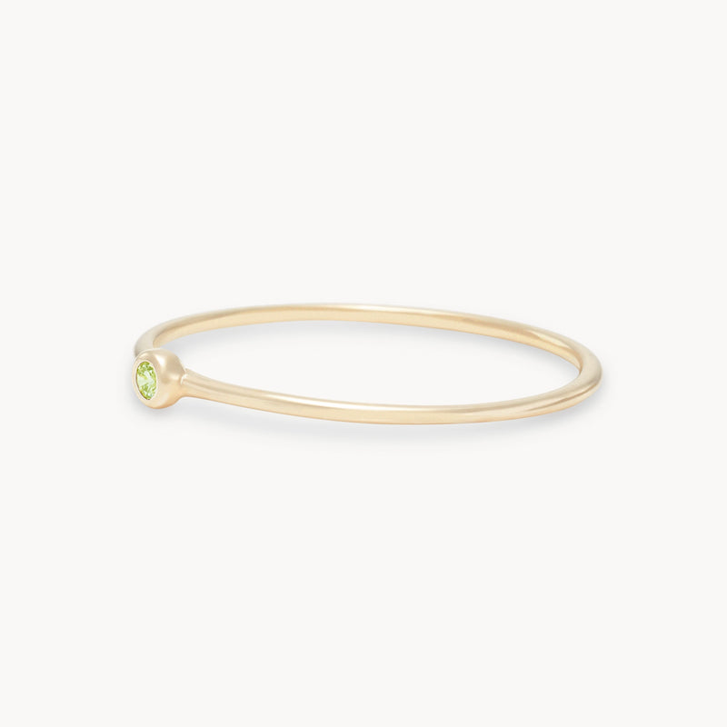 serendipity august birthstone stacking ring - 10k yellow gold, peridot gemstone