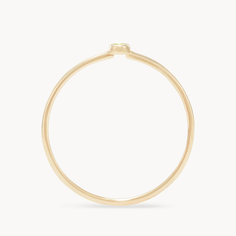 serendipity august birthstone stacking ring - 10k yellow gold, peridot gemstone