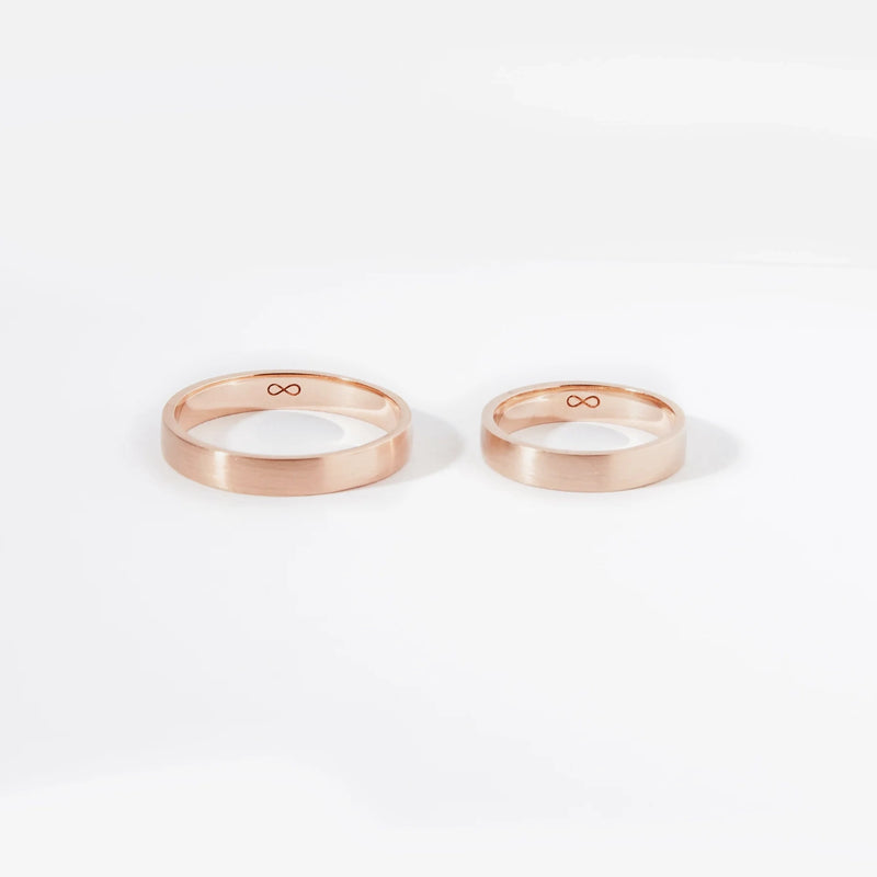 infinity love wedding band set of 2 polished - 14k rose gold
