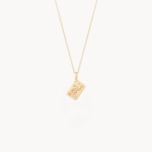 calgary postcard & chain bundle - 10k yellow gold, brilliant diamond