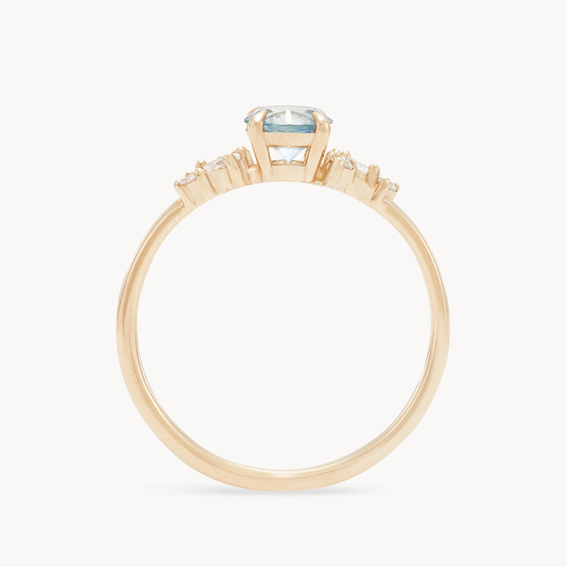charted by the stars one-of-a-kind ring - 14k yellow gold, bicolor round sapphire, diamonds