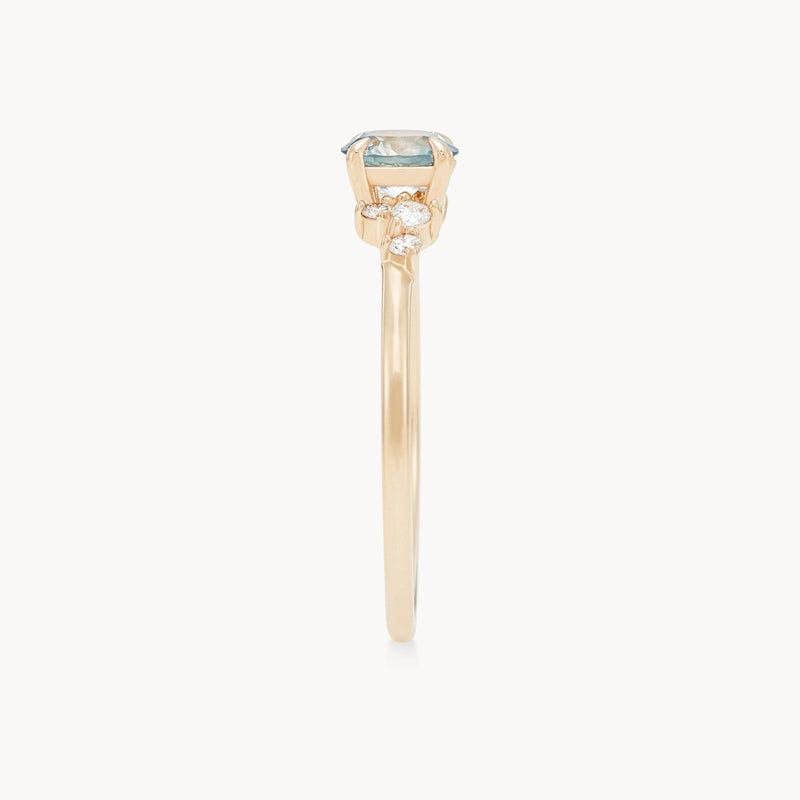 charted by the stars one-of-a-kind ring - 14k yellow gold, bicolor round sapphire, diamonds