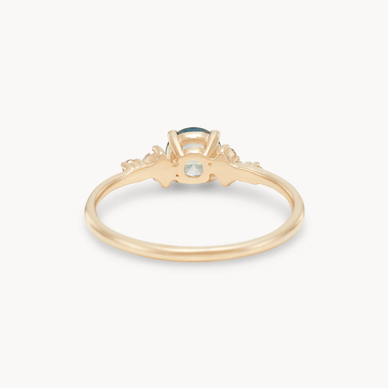 charted by the stars one-of-a-kind ring - 14k yellow gold, bicolor round sapphire, diamonds