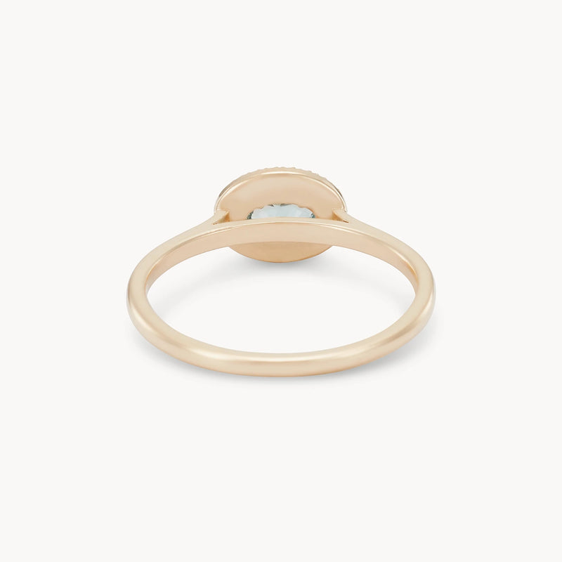cherish one-of-a-kind - 14k yellow gold, oval blue-green sapphire
