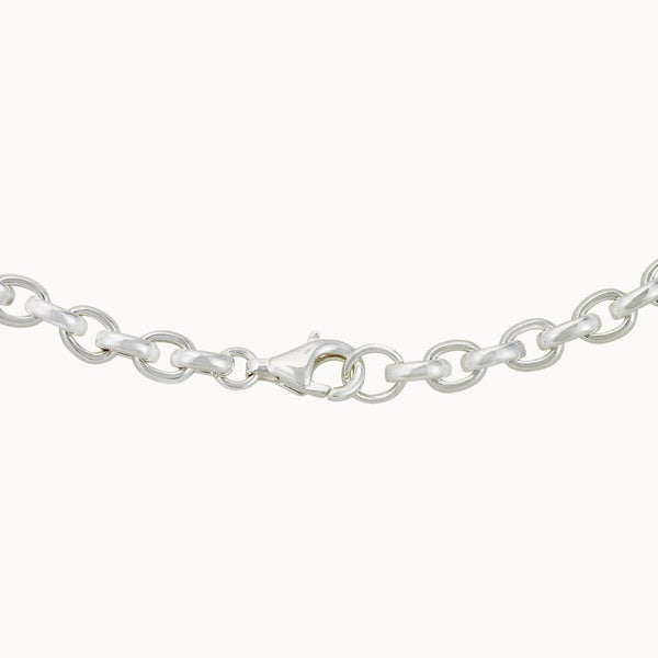 silver chunky chain necklace - sterling silver