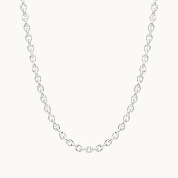 silver chunky chain necklace - sterling silver