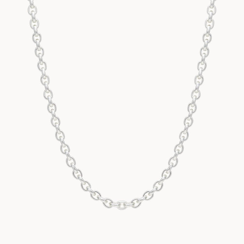 silver chunky chain necklace - sterling silver