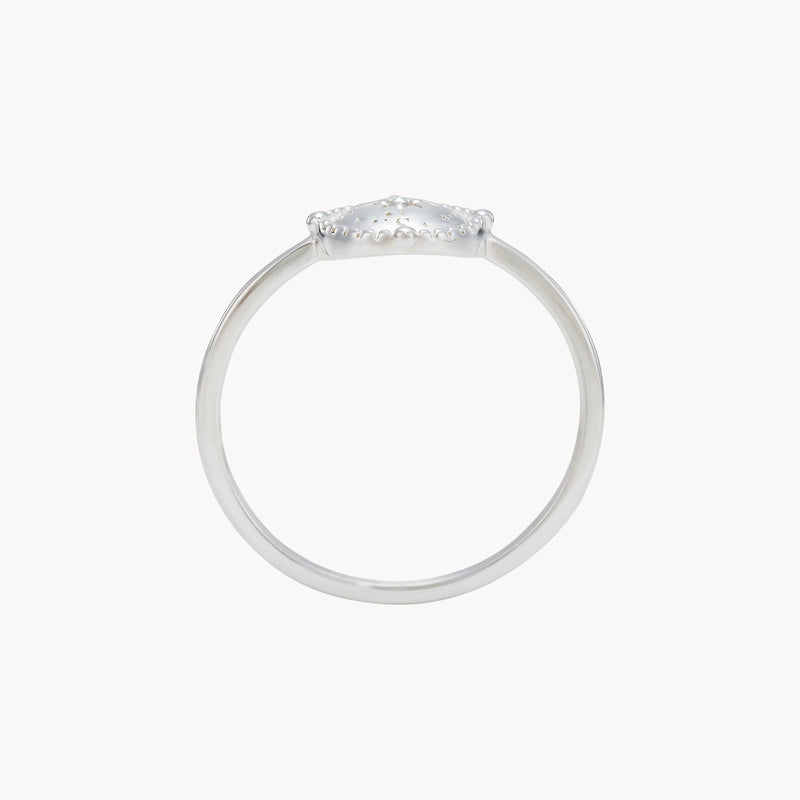 cosmic compass ring - sterling silver, brilliant diamond