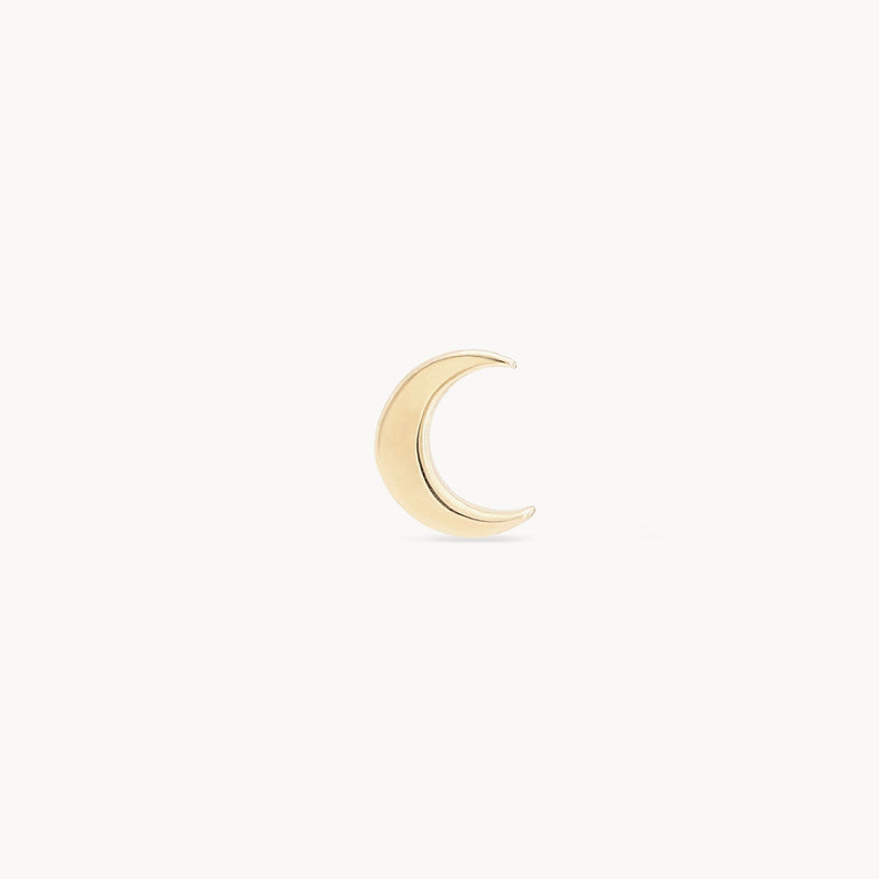 Everyday larger crescent moon earring - 14k yellow gold