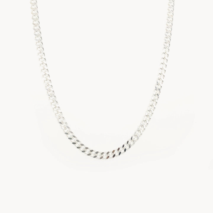 curb chain necklace - sterling silver