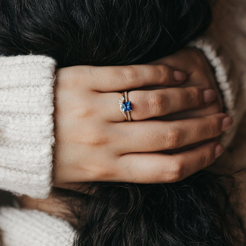 14k yellow gold one of a kind days of affection ring on body