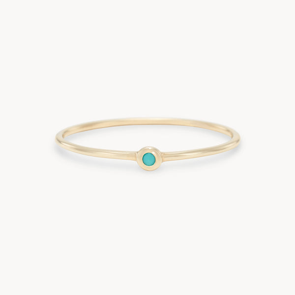serendipity december birthstone stacking ring - 10k yellow gold, turquoise gemstone