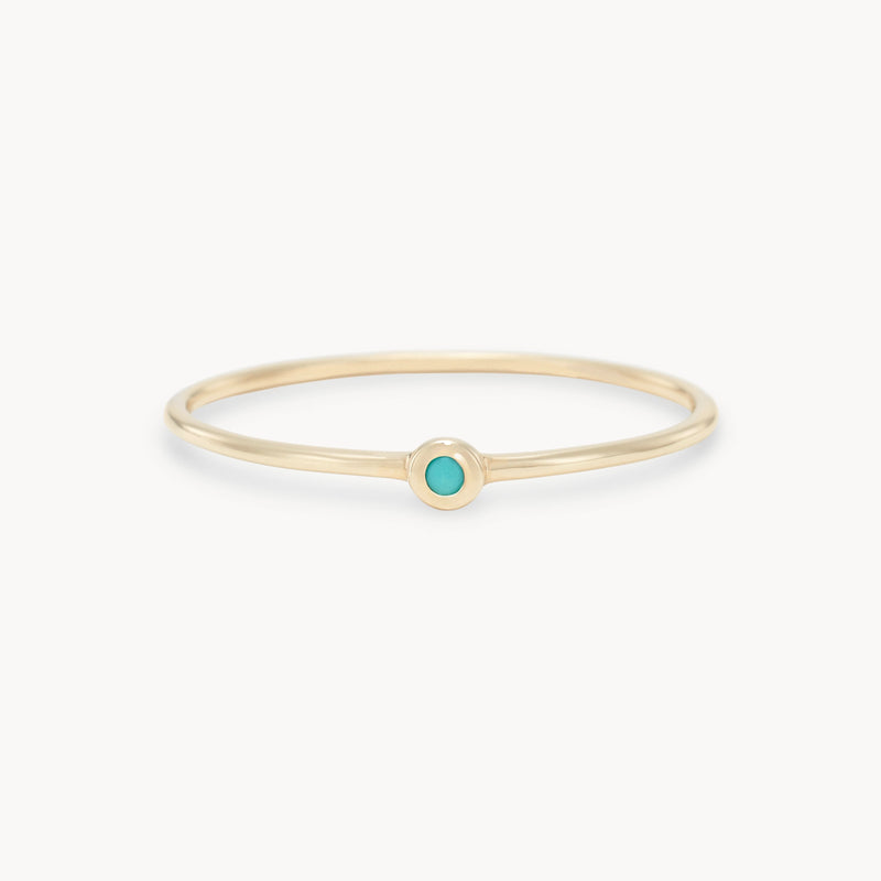 serendipity december birthstone stacking ring - 10k yellow gold, turquoise gemstone