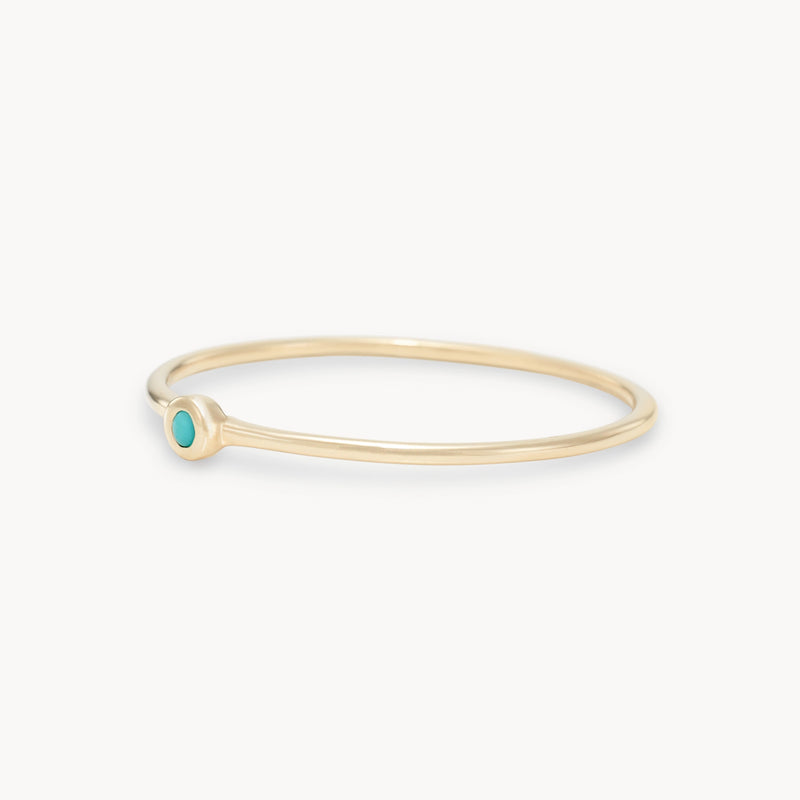 serendipity december birthstone stacking ring - 10k yellow gold, turquoise gemstone