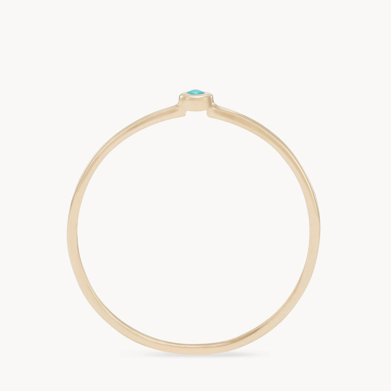 serendipity december birthstone stacking ring - 10k yellow gold, turquoise gemstone