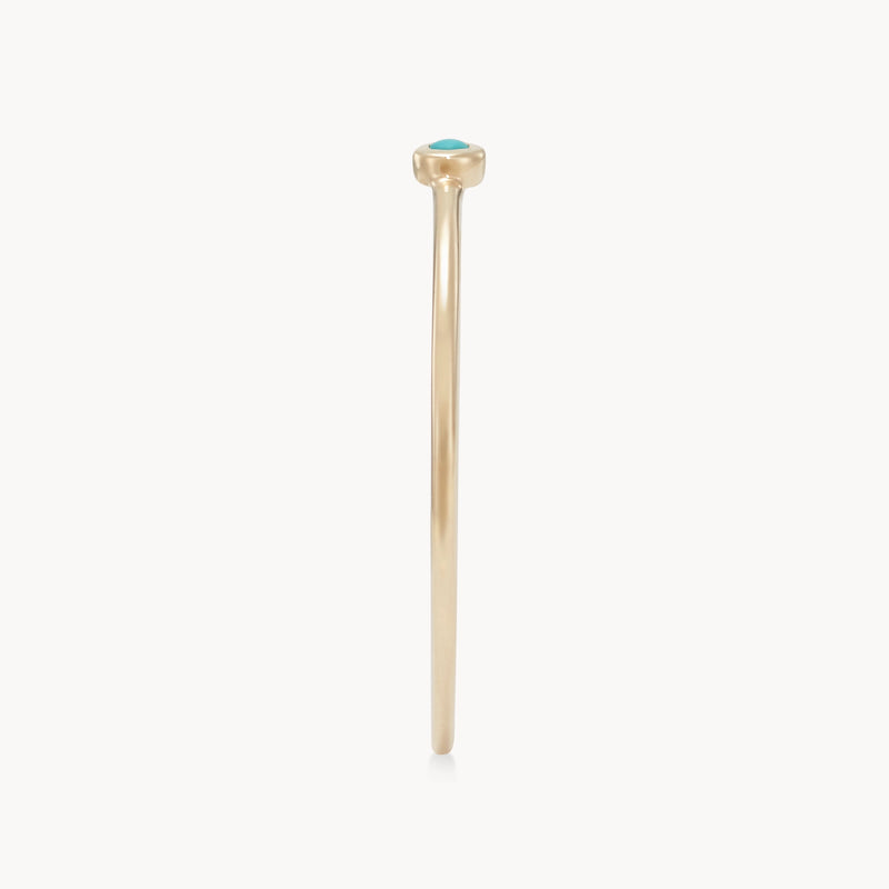 serendipity december birthstone stacking ring - 10k yellow gold, turquoise gemstone