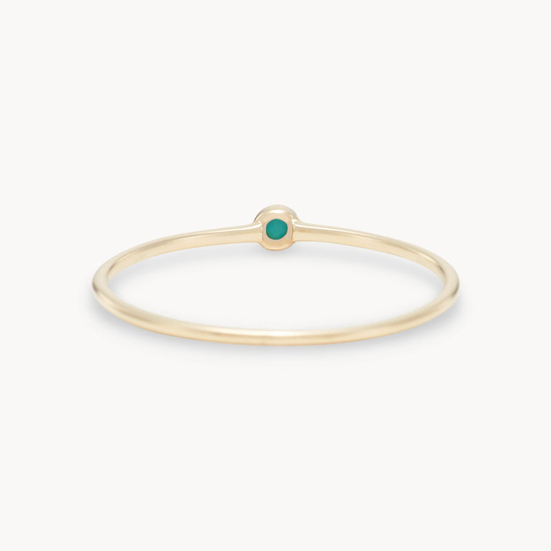 serendipity december birthstone stacking ring - 10k yellow gold, turquoise gemstone