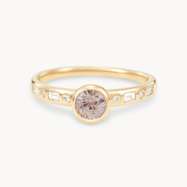 come away with me one-of-a-kind ring - 14k yellow gold, round sapphire