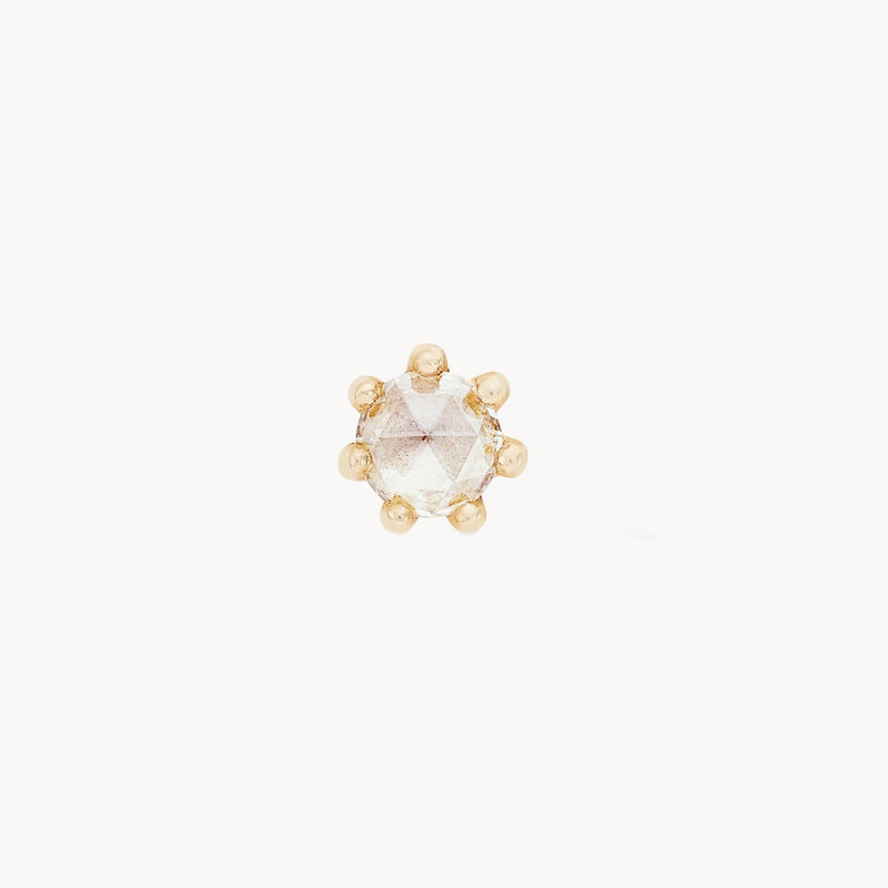 nova earring - 14k yellow gold, white diamond