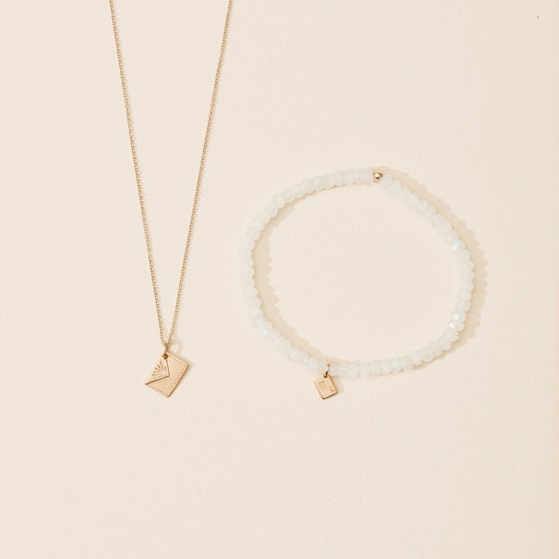 the future self envelope charm - 10k yellow gold, brilliant diamond