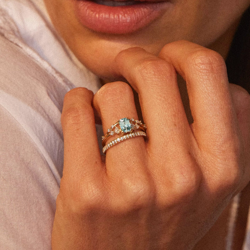sylvan promise one-of-a-kind ring - 14k yellow gold, radiant cut sapphire