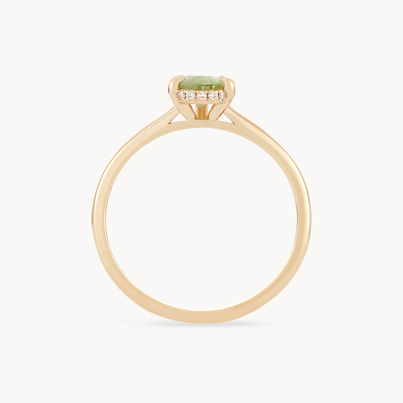 evergreen essence one-of-a-kind - 14k yellow gold, pear green sapphire