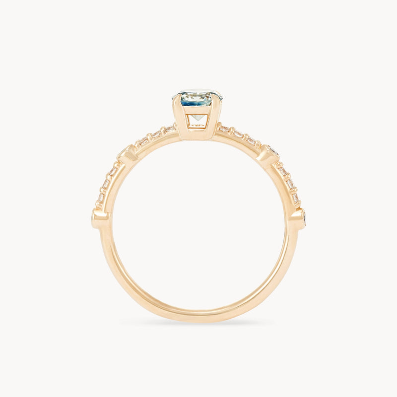 everlasting dawn one-of-a-kind ring - 14k yellow gold, round sapphire