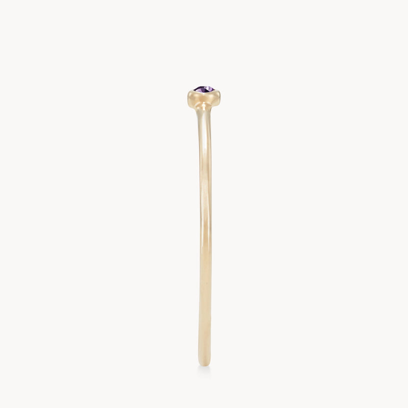 serendipity february birthstone stacking ring - 10k yellow gold, amethyst gemstone